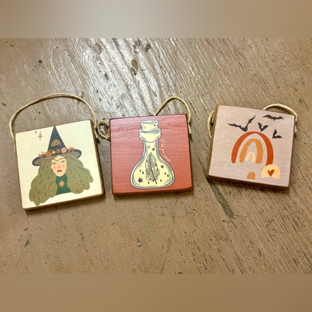 Halloween-Themed Wooden Wall Hangings Individual Witch, Rainbow or Poison